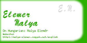 elemer malya business card