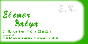elemer malya business card